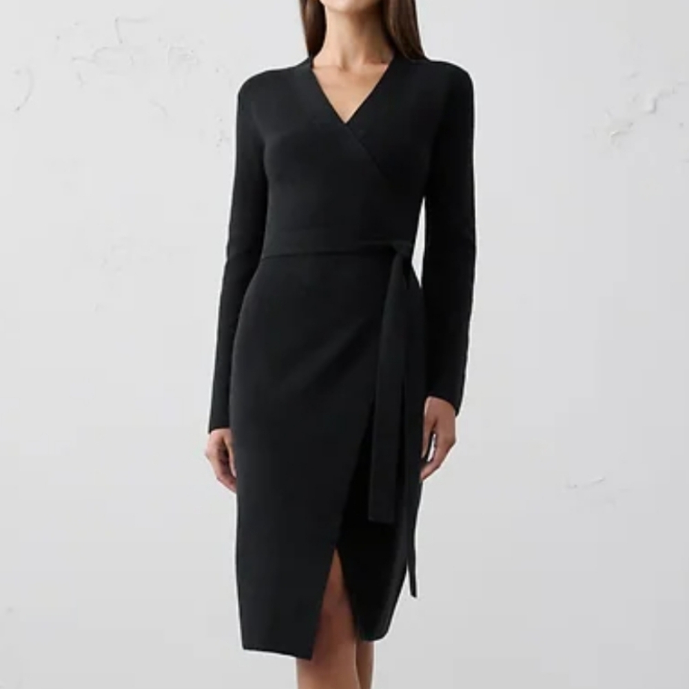 Banana Republic Black Long Sleeve Wrap Dress